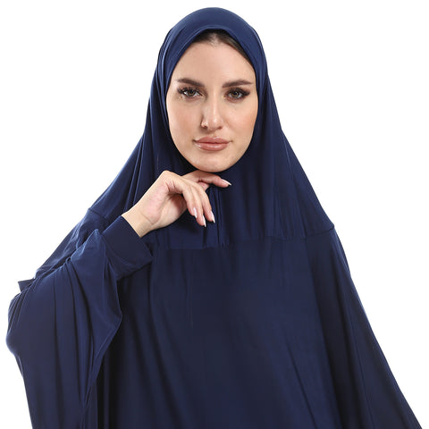 Plain- Isdal Prayer With Attached Head Scarf-blue