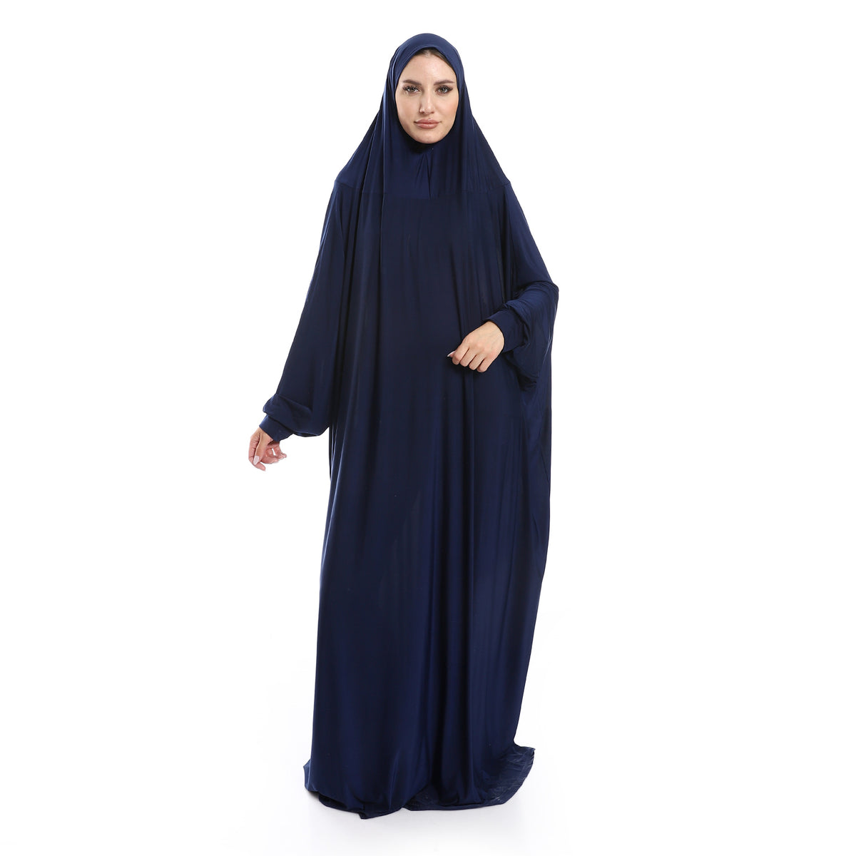 Plain- Isdal Prayer With Attached Head Scarf-blue