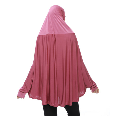 Plain- Prayer Veil For  Women With Long Sleeves-Darkpink