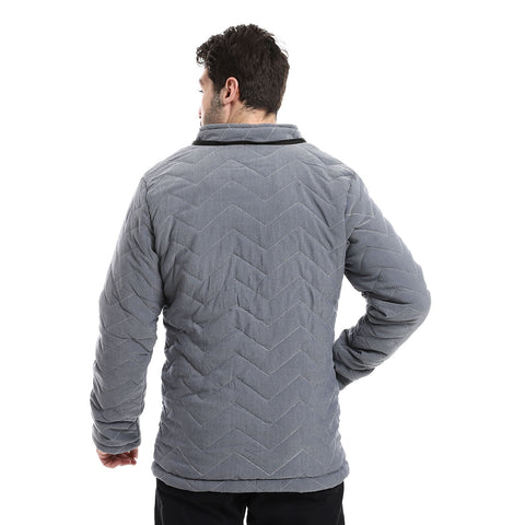 Mens Capotene Lining Jacket With Zipper-grey