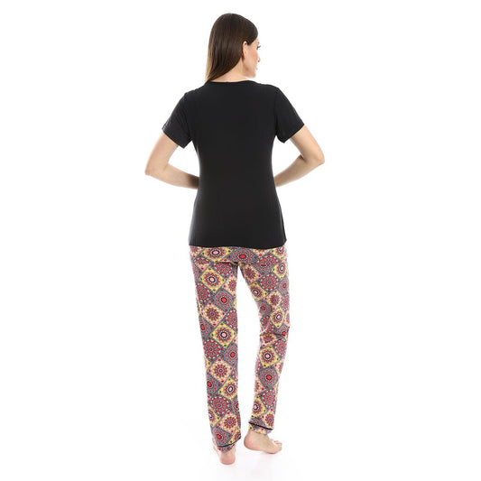 Pajama with Half Sleeves and Printed pattern for women's
