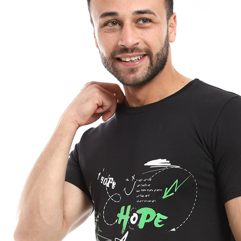 تيشيرت رجالي مطبوع كلمة  HOPE