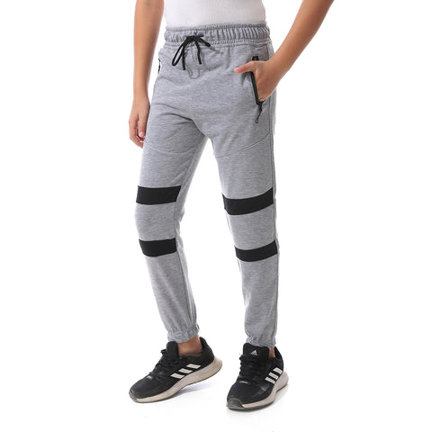 Boy's Elastic Waist Sweatpants Side Zipper