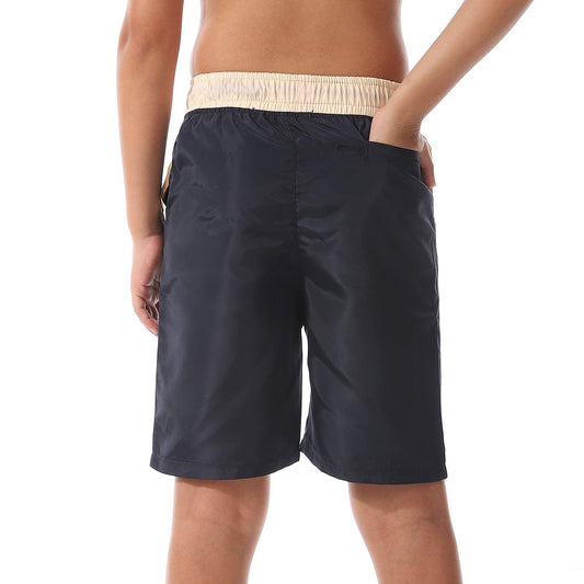 Boy's printed swimming shorts-شورت بحر أولادي بجيوب جانبيه 