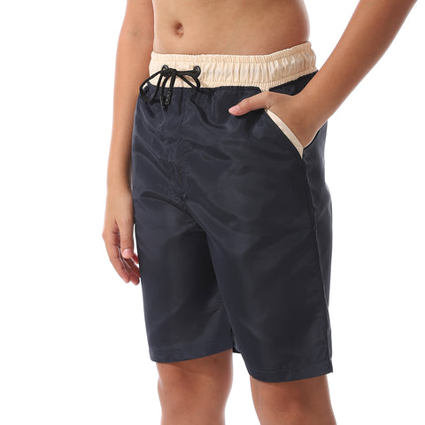 Boys -Swim Short With Multi Design-blue