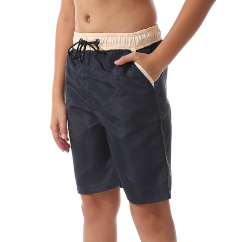 Boys -Swim Short With Multi Design-blue