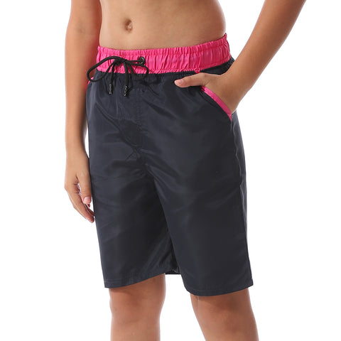 Boys -Swim Short With Multi Design-blue