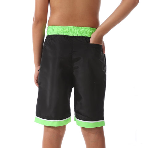 Boys -Swim Short With Multi Design-black