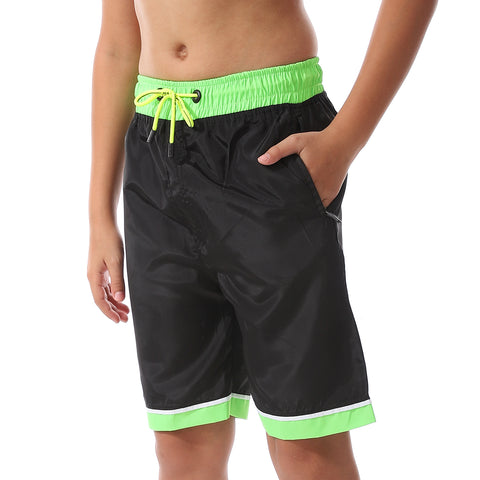 Boys -Swim Short With Multi Design-black