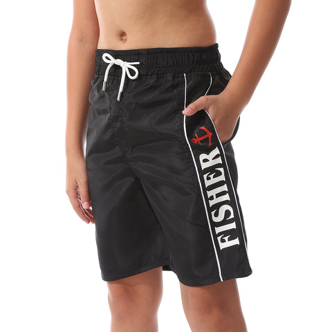 Printed -Boys Swim Short-black