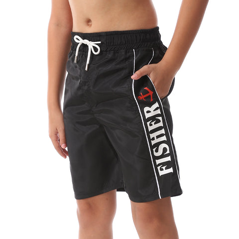 Printed -Boys Swim Short-black