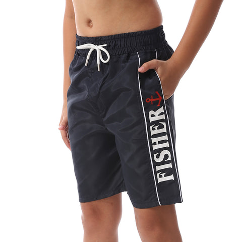 Printed -Boys Swim Short-blue