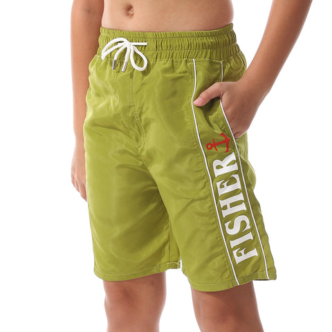 Printed -Boys Swim Short-green