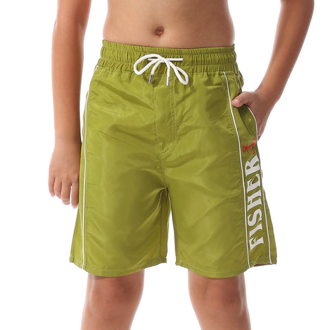 Printed -Boys Swim Short-green