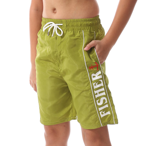 Printed -Boys Swim Short-green