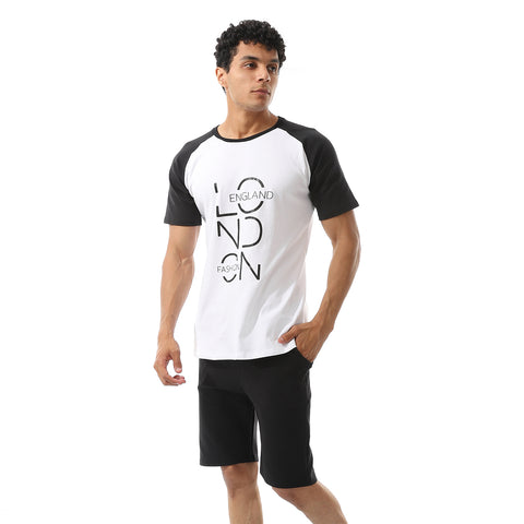 Men's Pajama Set T-shirt with Shorts