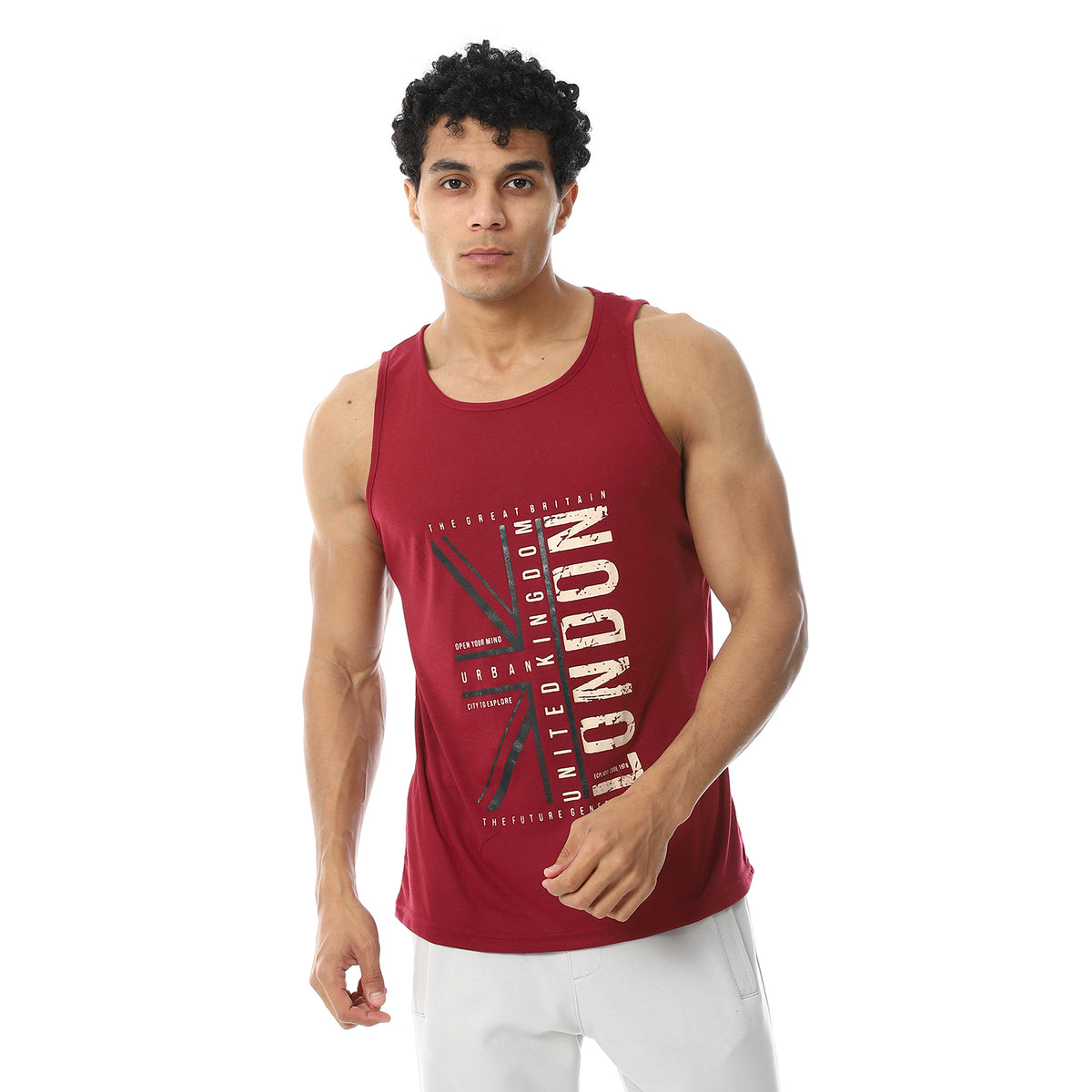 Printed Sportive Tank Top For Mens