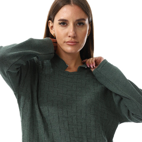 Women Casual Wool Long Pullover.