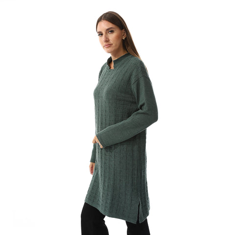 Women Casual Wool Long Pullover.