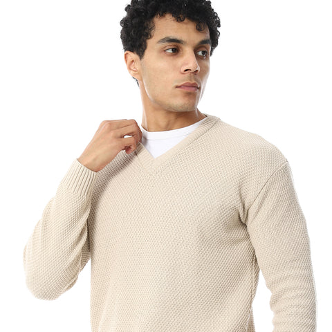 Wool Mens Pullover With V Neck