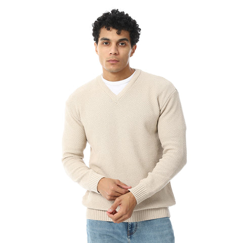 Wool Mens Pullover With V Neck