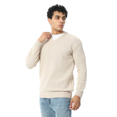 Wool Mens Pullover With V Neck