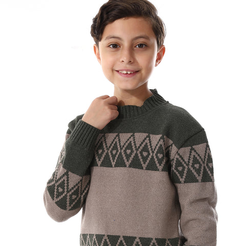 Boys' wool Pullover with Multi Design