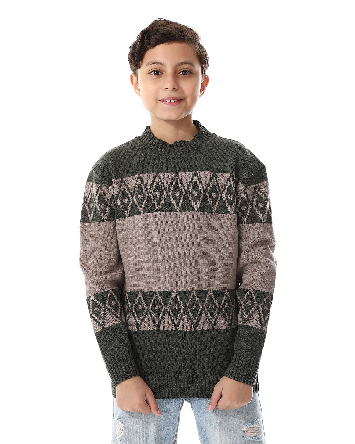 Boys' wool Pullover with Multi Design