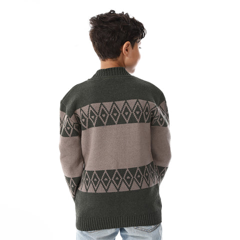 Boys' wool Pullover with Multi Design