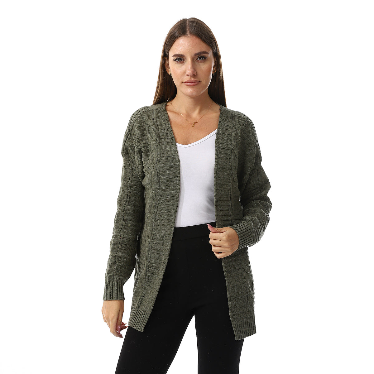 Womens Wool Open Cardigan