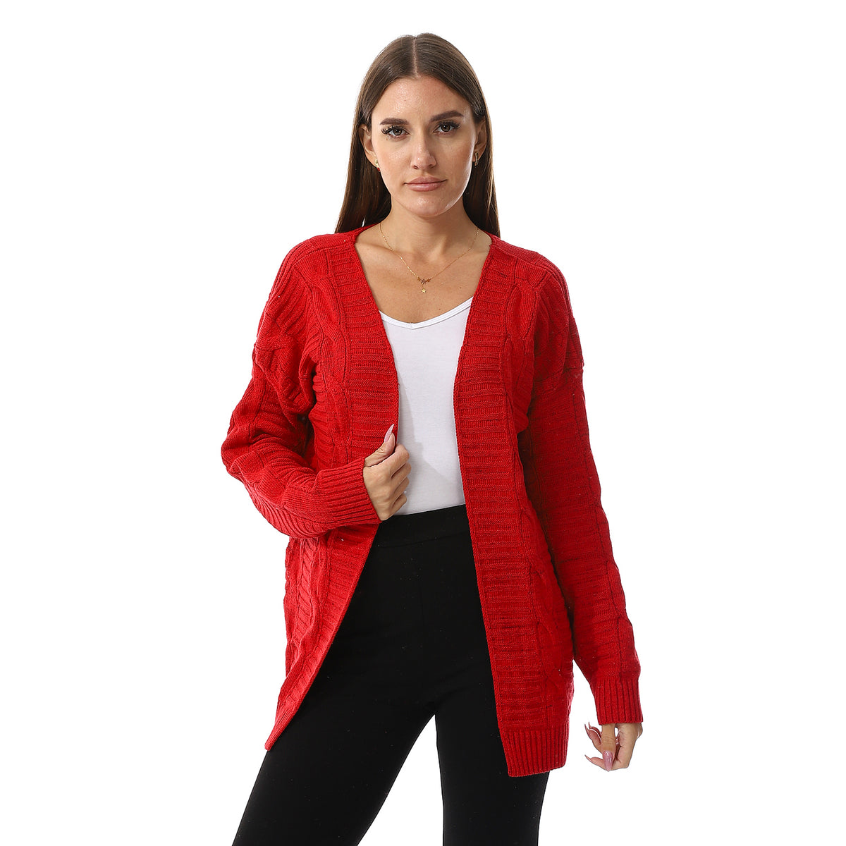 Womens Wool Open Cardigan