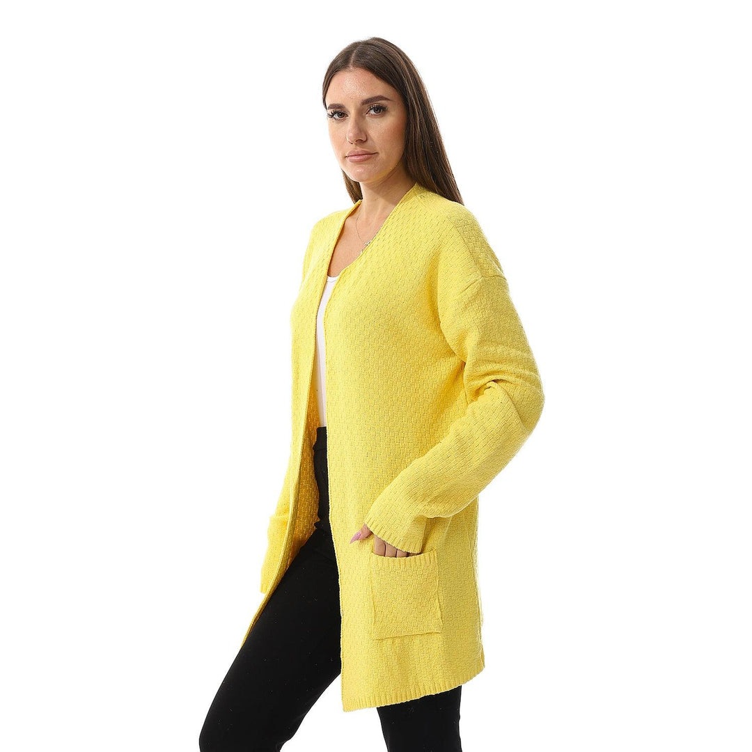 L'Appartement V/N Cardigan イエロー Rita V-Neck Cardigan in Cotton – Draper James