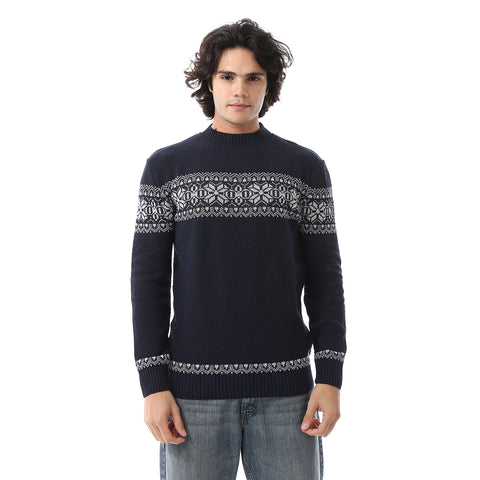 Wool Men Pullover With Multi Design