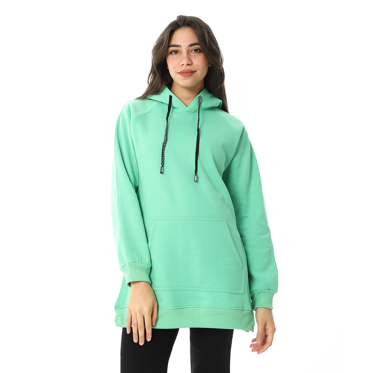 Women Closed Hoodie With Two Open Sides And Front Pocket