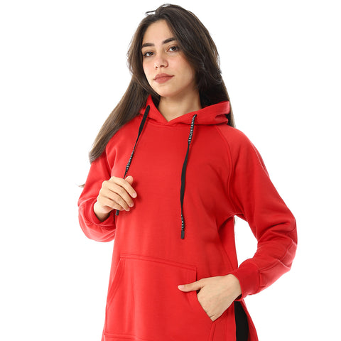 Women Closed Hoodie with Open Sides and Front Pocket