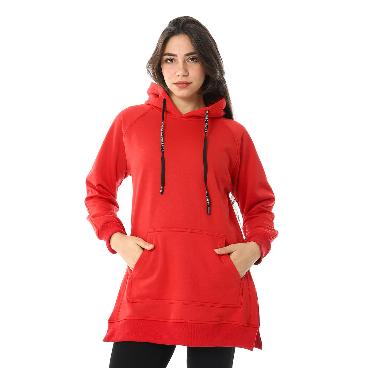 Women Closed Hoodie with Open Sides and Front Pocket