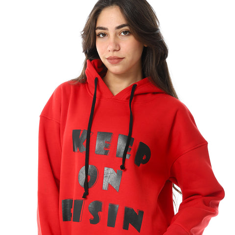 Women Closed Printed Hoodie