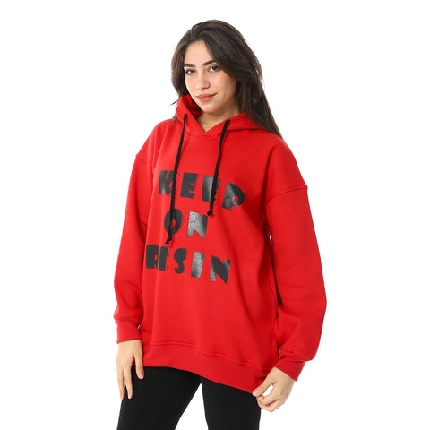 Women Closed Printed Hoodie