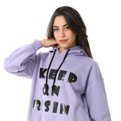 Women Closed Printed Hoodie