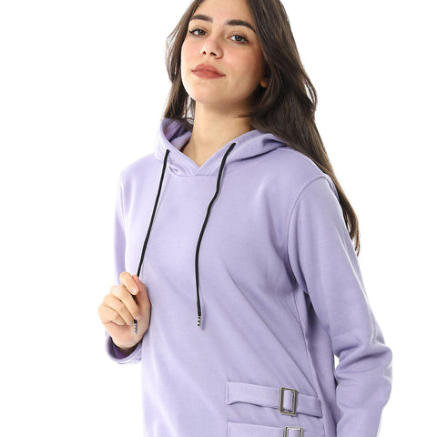 Women Plain Closed Hoodie With Accessories