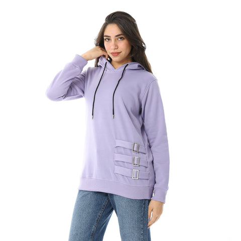 Women Plain Closed Hoodie With Accessories