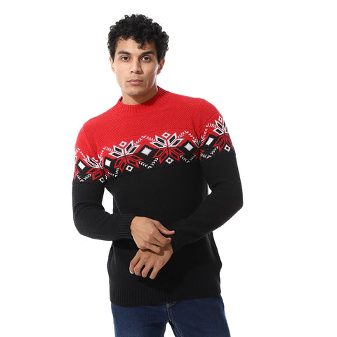 Wool Men Pullover With Multi Design