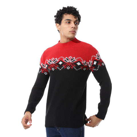 Wool Men Pullover With Multi Design