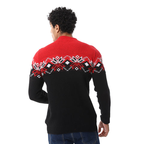 Wool Men Pullover With Multi Design