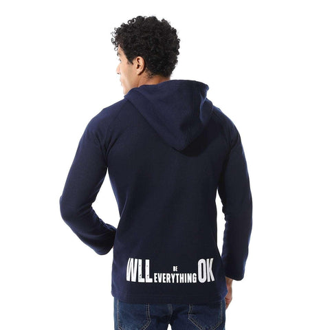 Men's Hoodie with Through Zipper and Printed