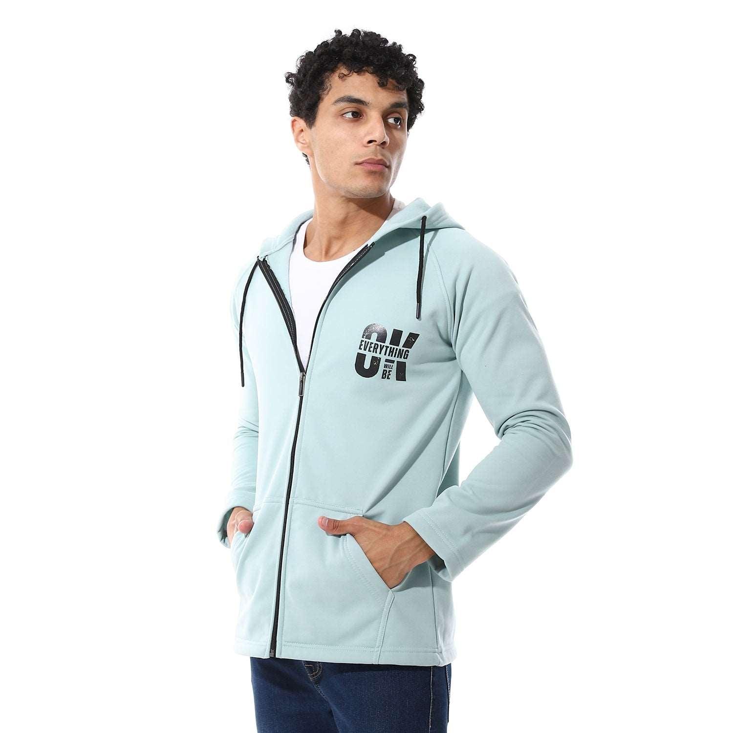 Men's Hoodie with Through Zipper