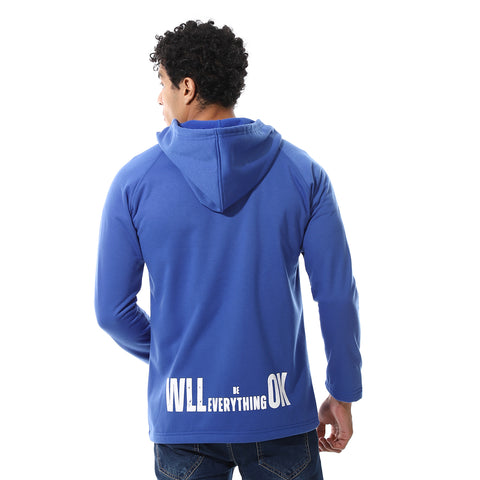 Mens Hoodie With Through Zipper And Printed