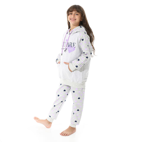 Printed CottonGirls Training Suit