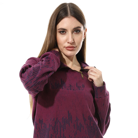 Women Closed Sweat Shirt With High Neck