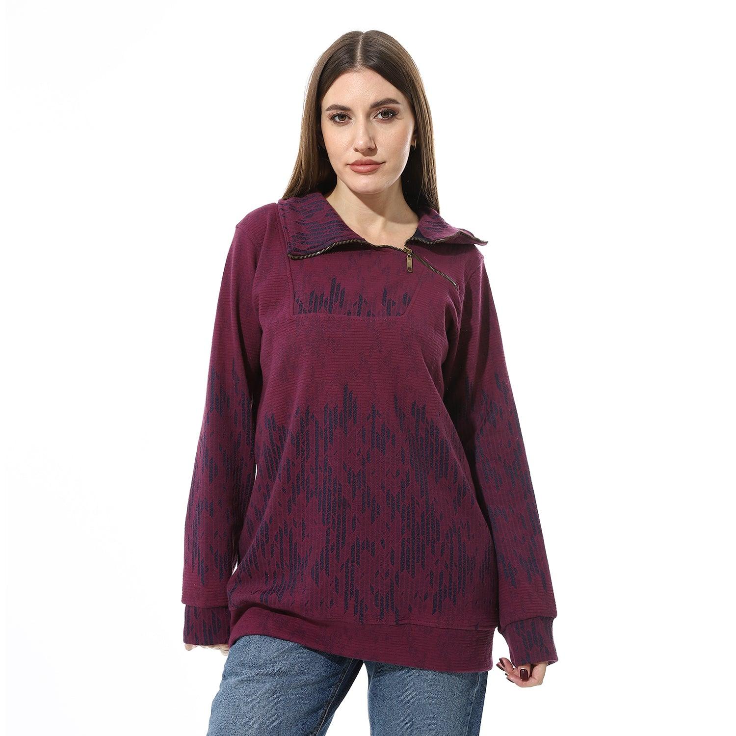 women's sweatshirt with high neck 